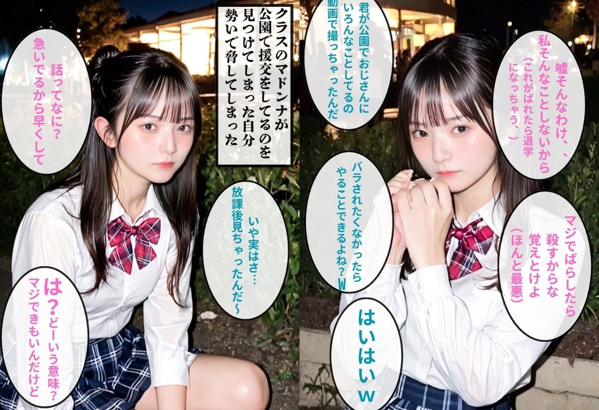いつもイジメてくる彼女の援交を発見！ 脅してみたら立場逆転に サンプル1ページ目