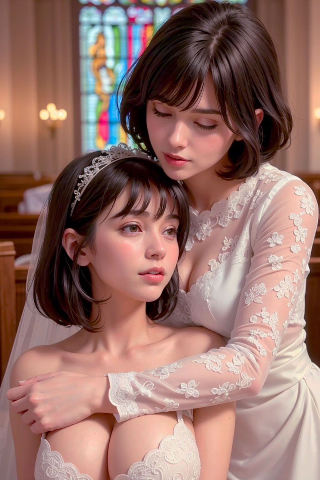 【113枚！】巨乳レズのキス事情【AI美女グラビア写真集】 サンプル4ページ目