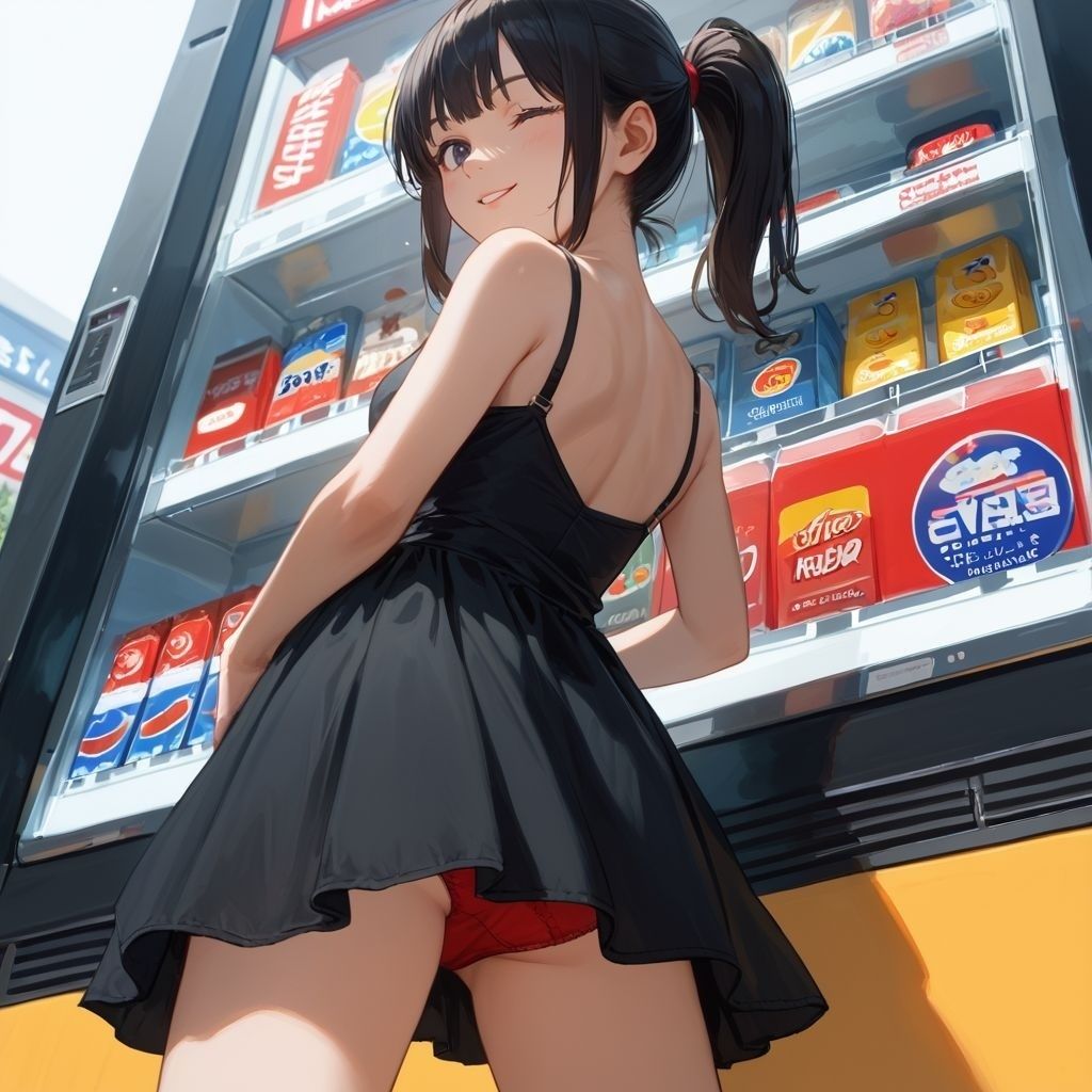 自販機前にいる女子のパンチラ画像集 〜散歩中のペット目線でスカート下を覗き見る サンプル4ページ目
