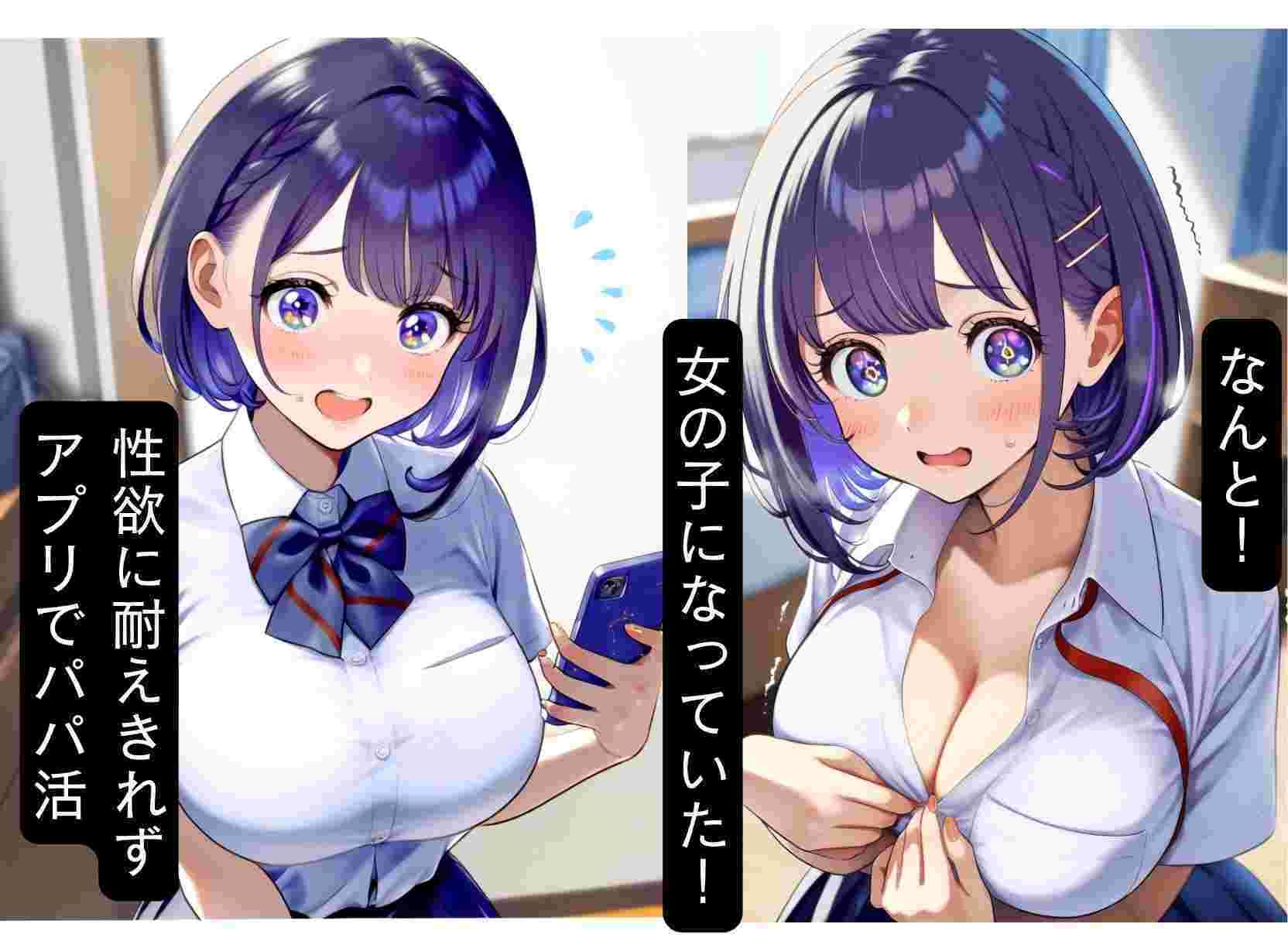 性転換！女体化ギャルがパパ活で援交TSセックス サンプル2ページ目