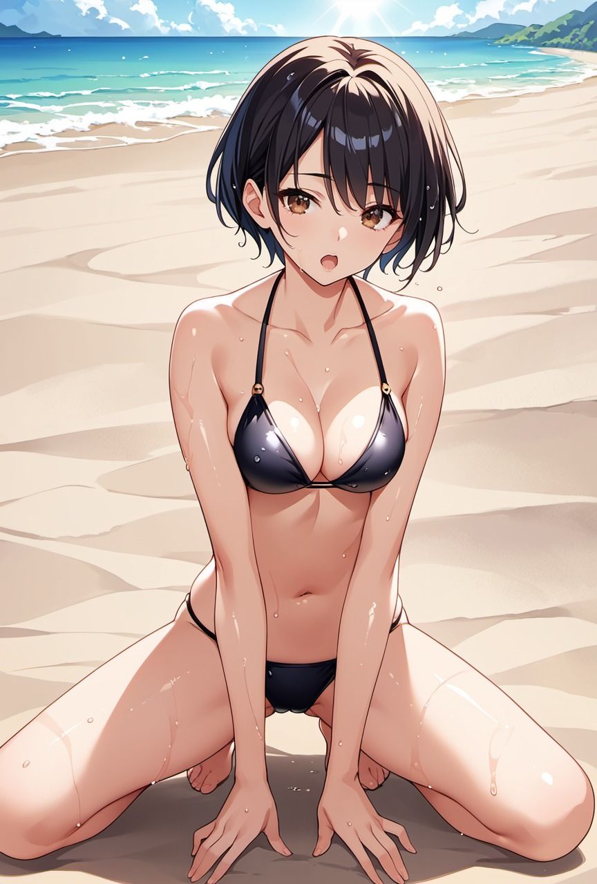 海で水着撮影をしている駆け出しアイドルが更衣室でのオナニーを見られ弱みを握られ抵抗できず堕ちてしまった件【水着撮影編】 サンプル1ページ目