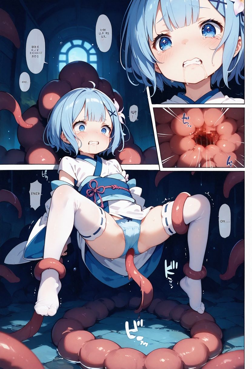 レムが触手に拘束されるイラスト集 サンプル1ページ目