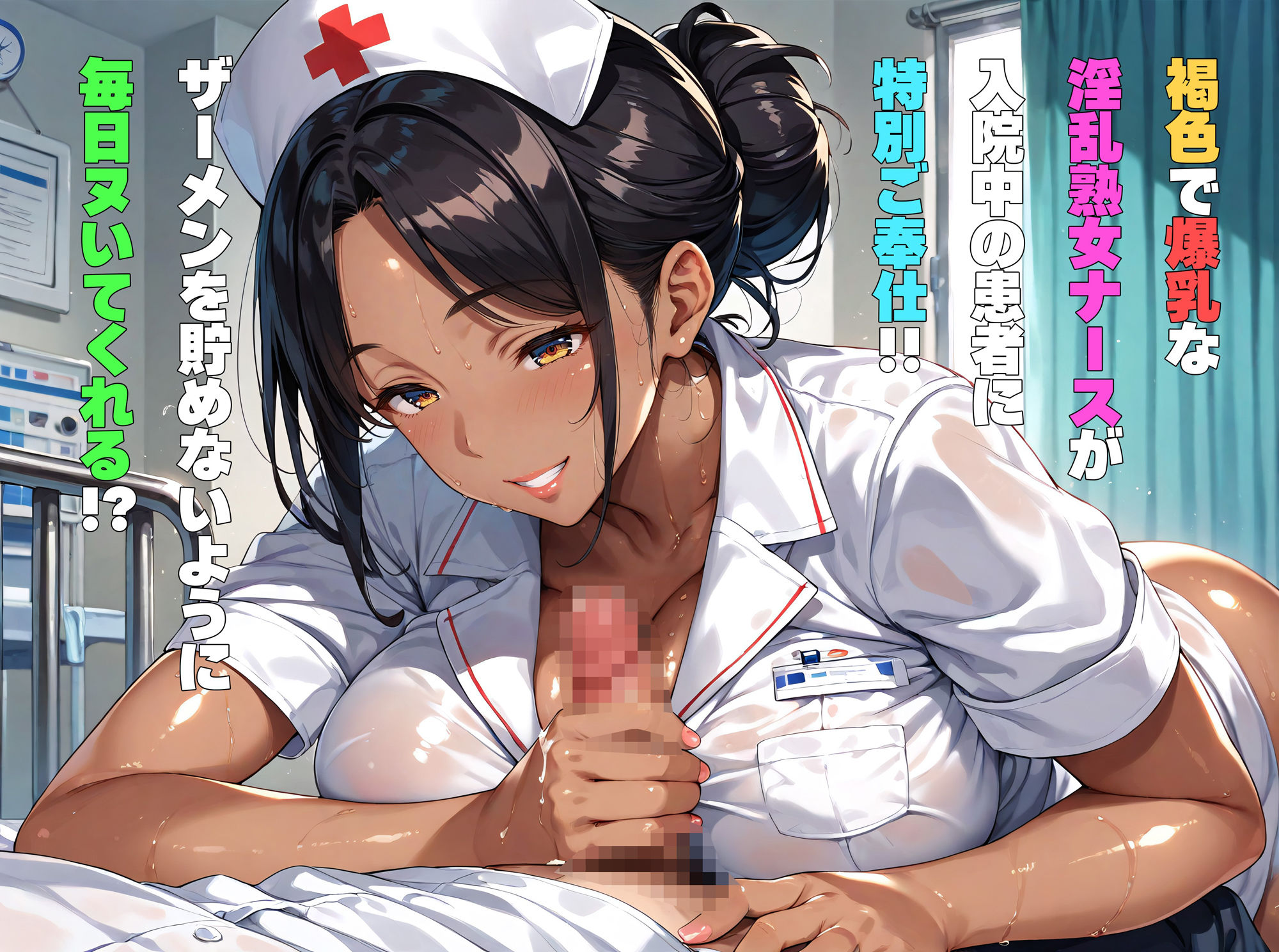 褐色爆乳ナース！入院中に毎日ヤらせてくれる淫乱熟女！ サンプル1ページ目