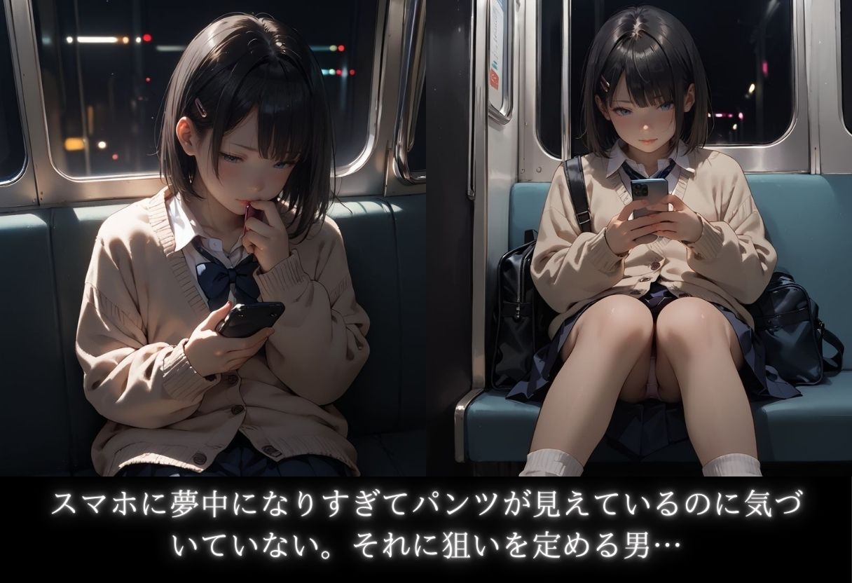 ロりJKに種付けプレスをかましまくるー痴●列車編Iー サンプル2ページ目