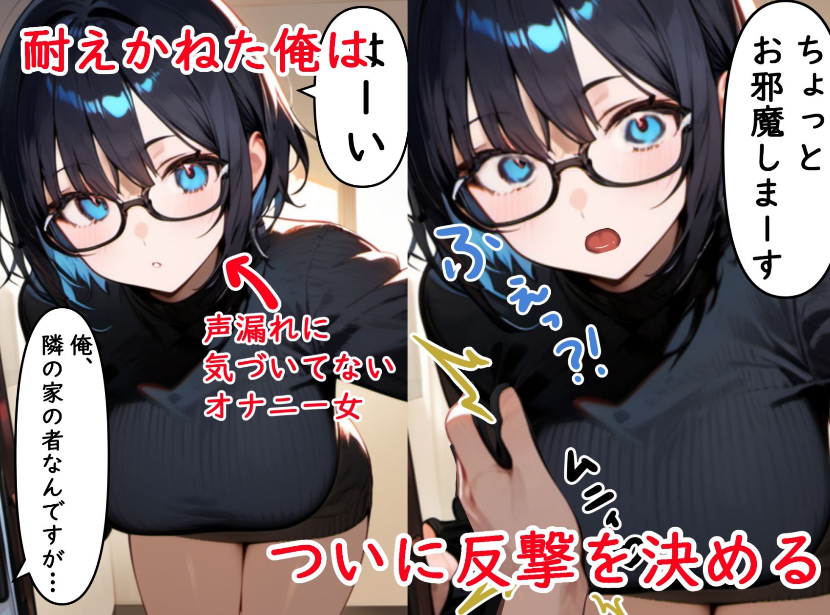 隣の家の喘ぎ声がうるさかったので押しかけてオナホにした話 サンプル2ページ目