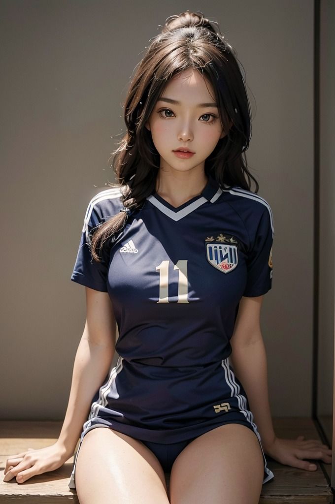 【美人サッカーボール選手】AIコスプレグラビア写真集 サンプル2ページ目
