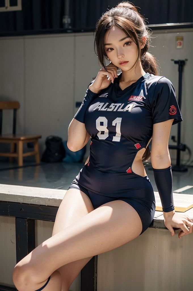 【美人バレーボール選手】AIコスプレグラビア写真集 サンプル3ページ目