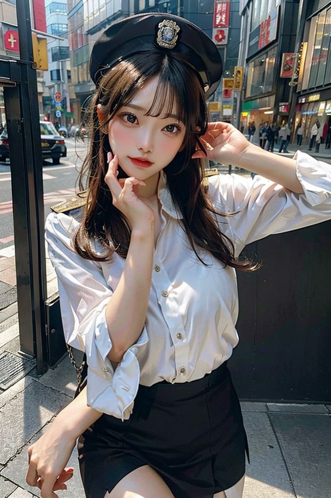 【ミニスカポリス（美人警察官）特集】AIグラビアコスプレ写真集 サンプル3ページ目