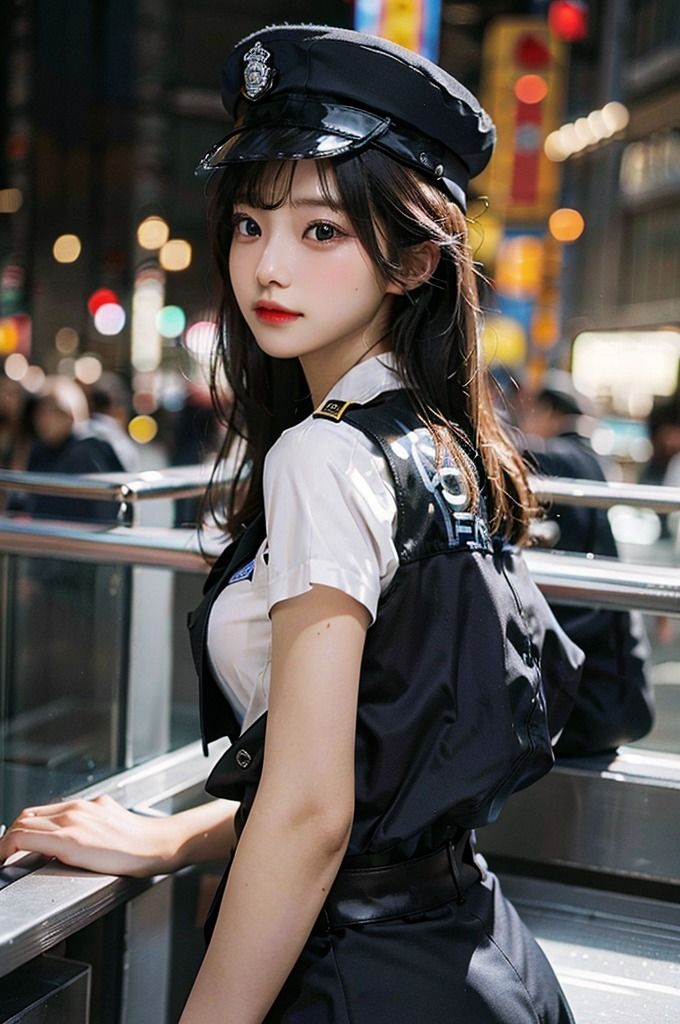 【ミニスカポリス（美人警察官）特集】AIグラビアコスプレ写真集 サンプル5ページ目