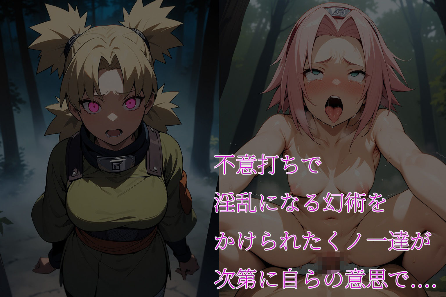 妖術に屈服させられる くノ一 NARUTO CG集 サンプル1ページ目