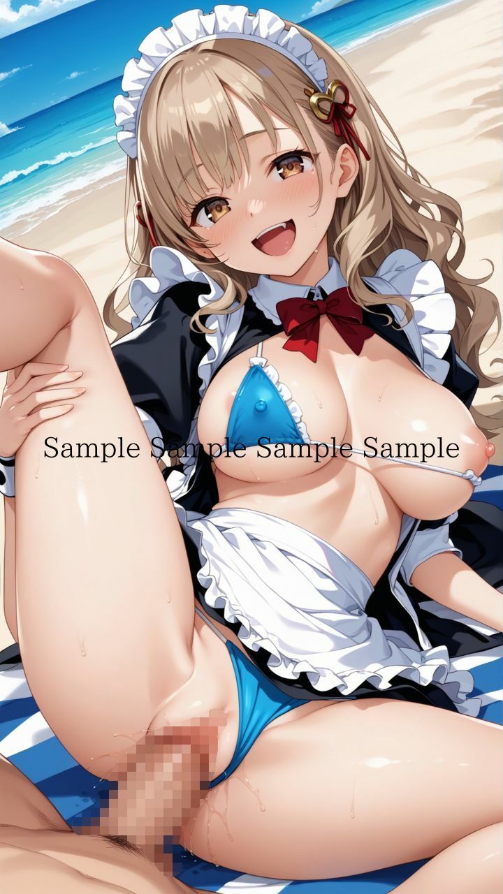 夏だ！海だ！堕天使水着エロメイド達とビーチで乱交バカンス！パート4 サンプル6ページ目