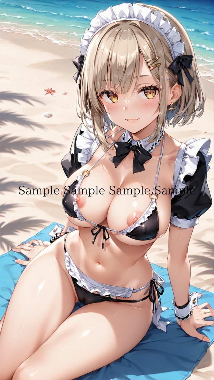 夏だ！海だ！堕天使水着エロメイド達とビーチで乱交バカンス！パート4 サンプル7ページ目