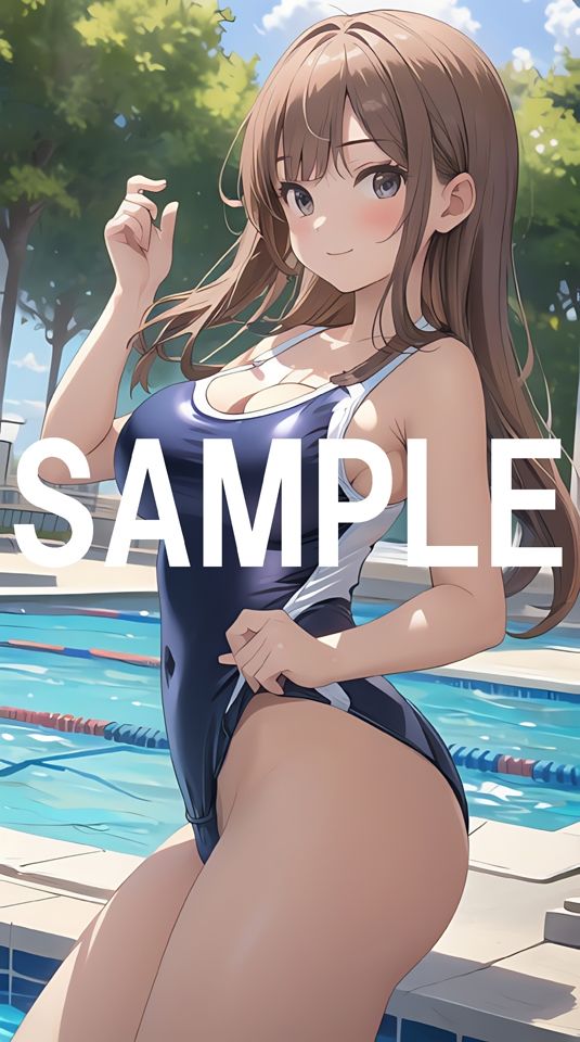 夏のプールで、スク水娘の食い込み！！ サンプル1ページ目