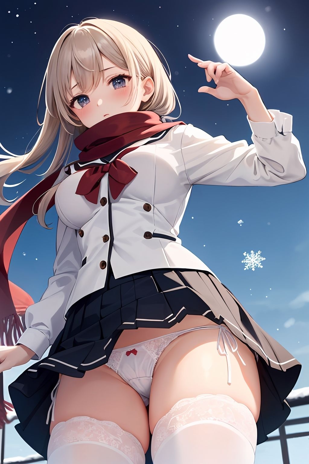【パンチラAIイラスト】冬の制服のパンチラ集250枚〜パート（1） サンプル7ページ目