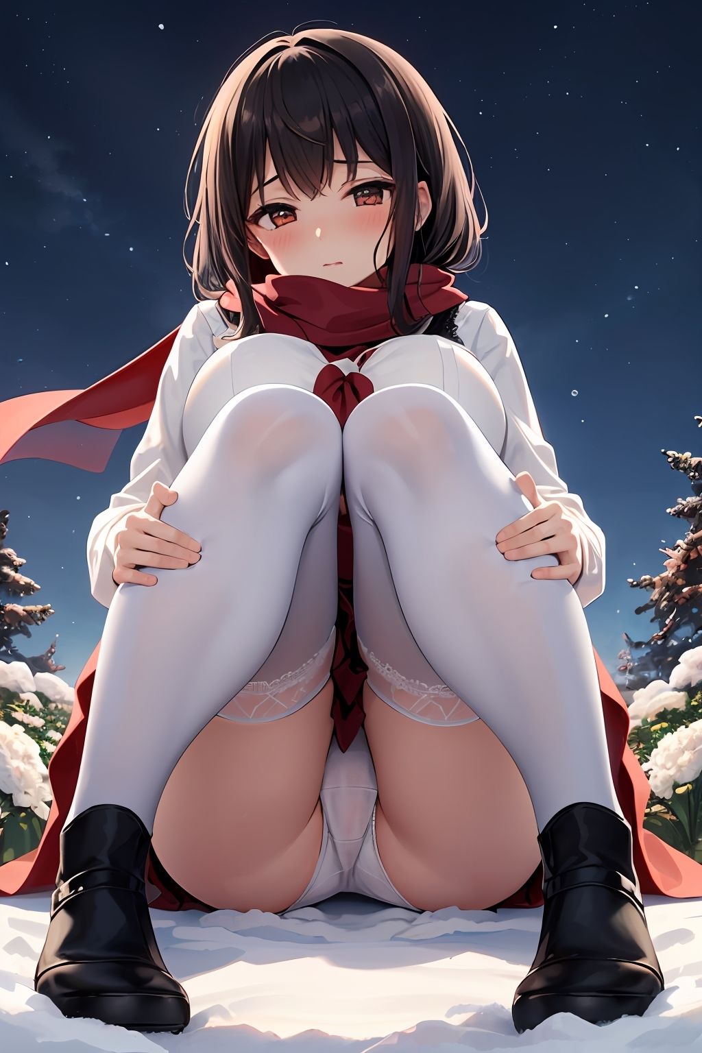 【パンチラAIイラスト】冬の制服のパンチラ集250枚〜パート（1） サンプル8ページ目