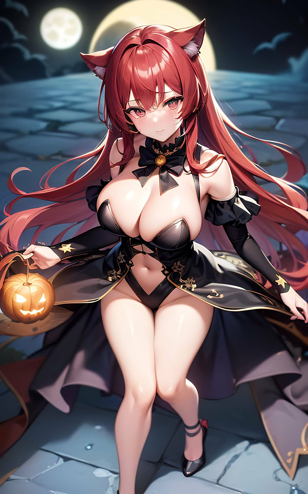 ハロウィンの魔法:猫耳娘たちの魅惑イラスト集 サンプル9ページ目
