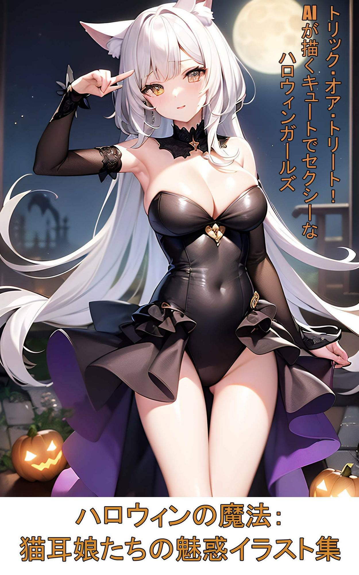 ハロウィンの魔法:猫耳娘たちの魅惑イラスト集 サンプル10ページ目
