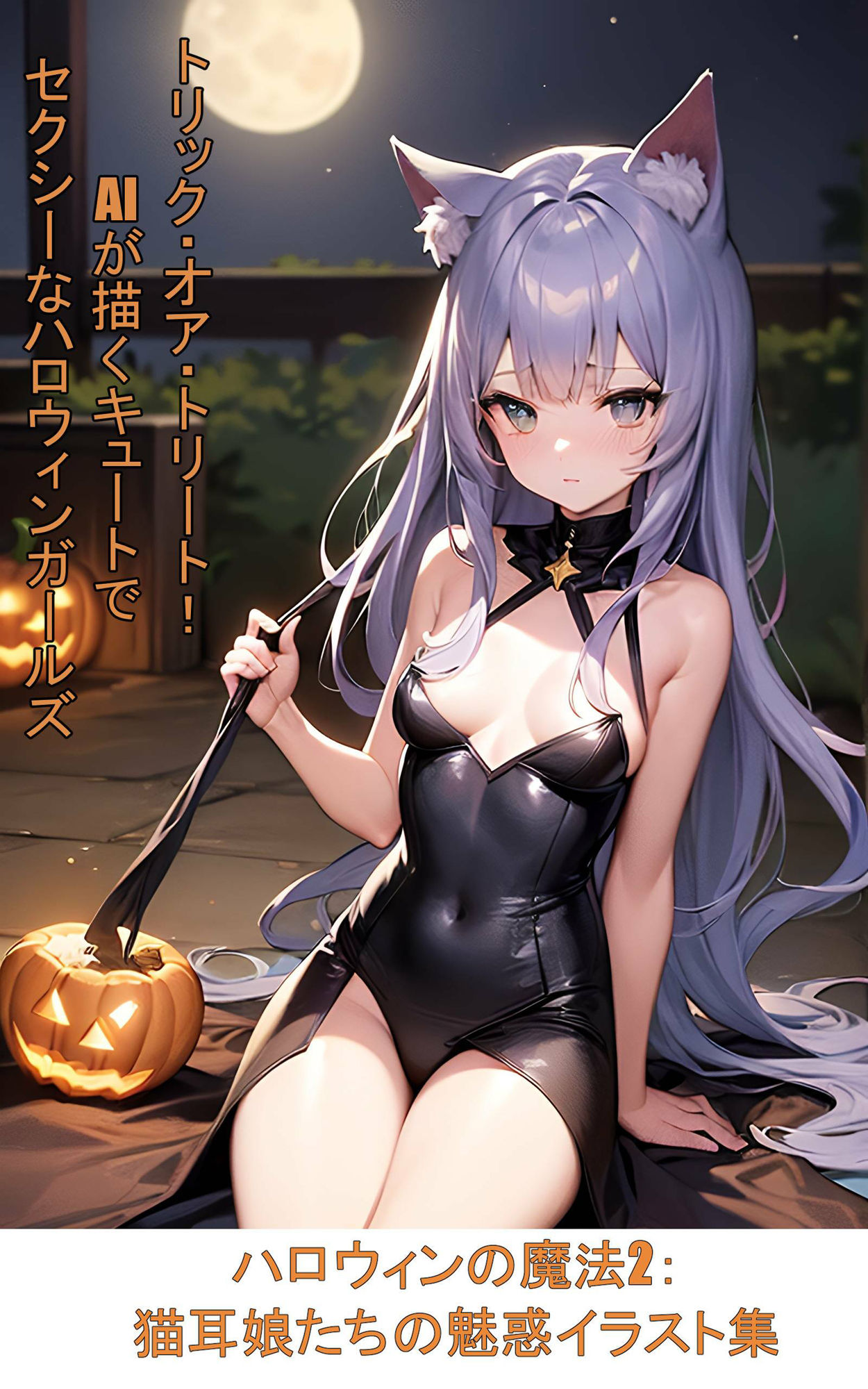 ハロウィンの魔法:猫耳娘たちの魅惑イラスト集2 サンプル1ページ目
