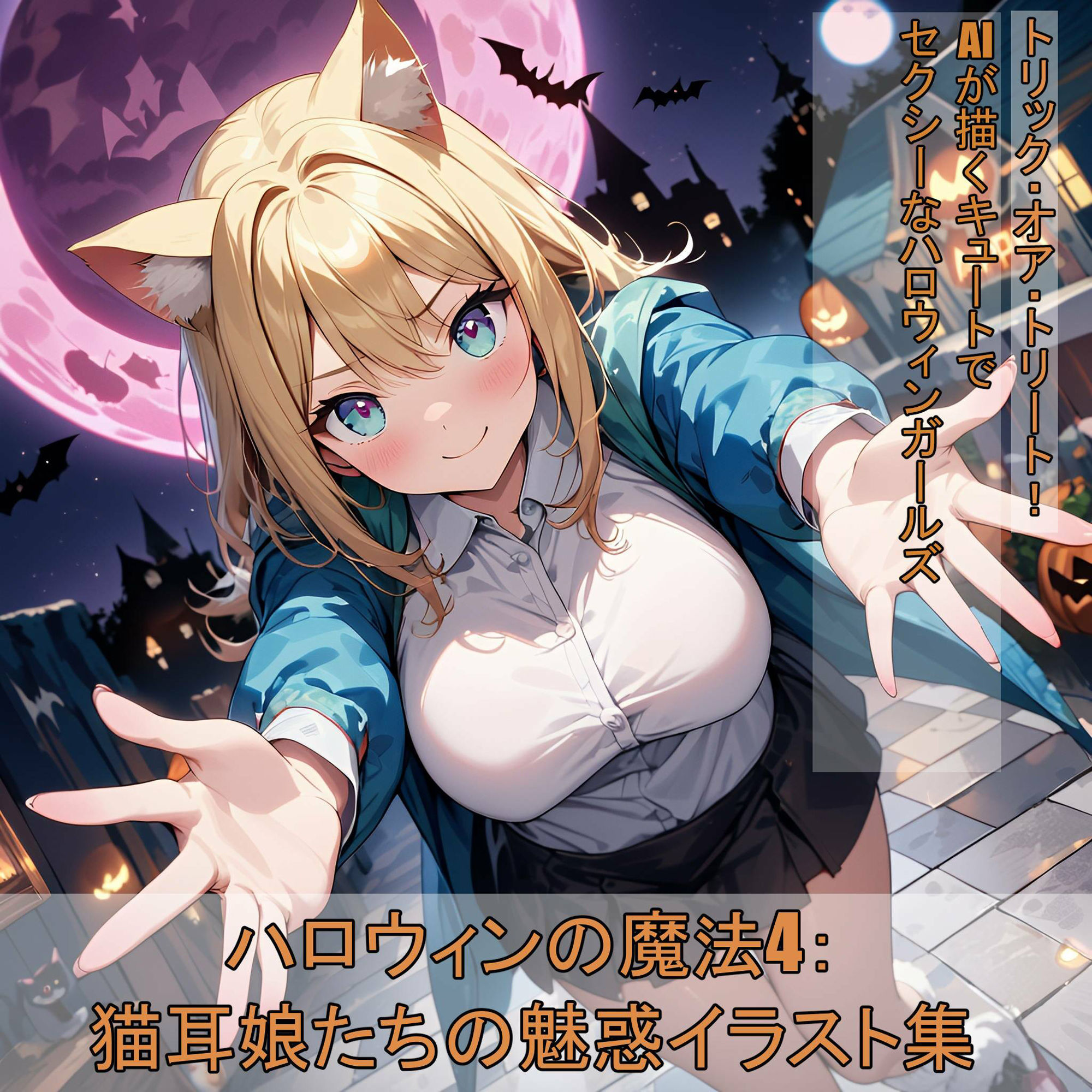 ハロウィンの魔法:猫耳娘たちの魅惑イラスト集4 サンプル1ページ目