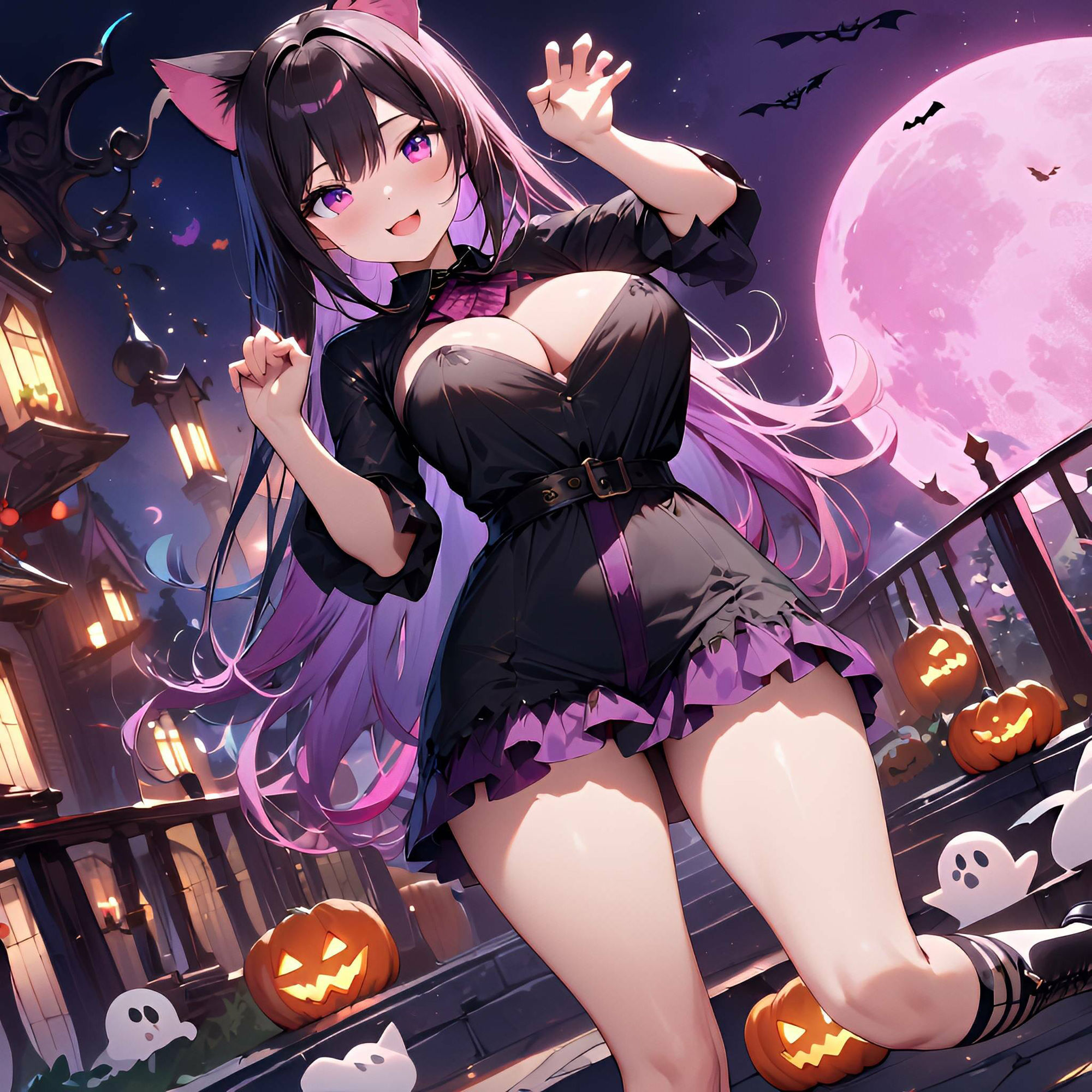 ハロウィンの魔法:猫耳娘たちの魅惑イラスト集4 サンプル3ページ目