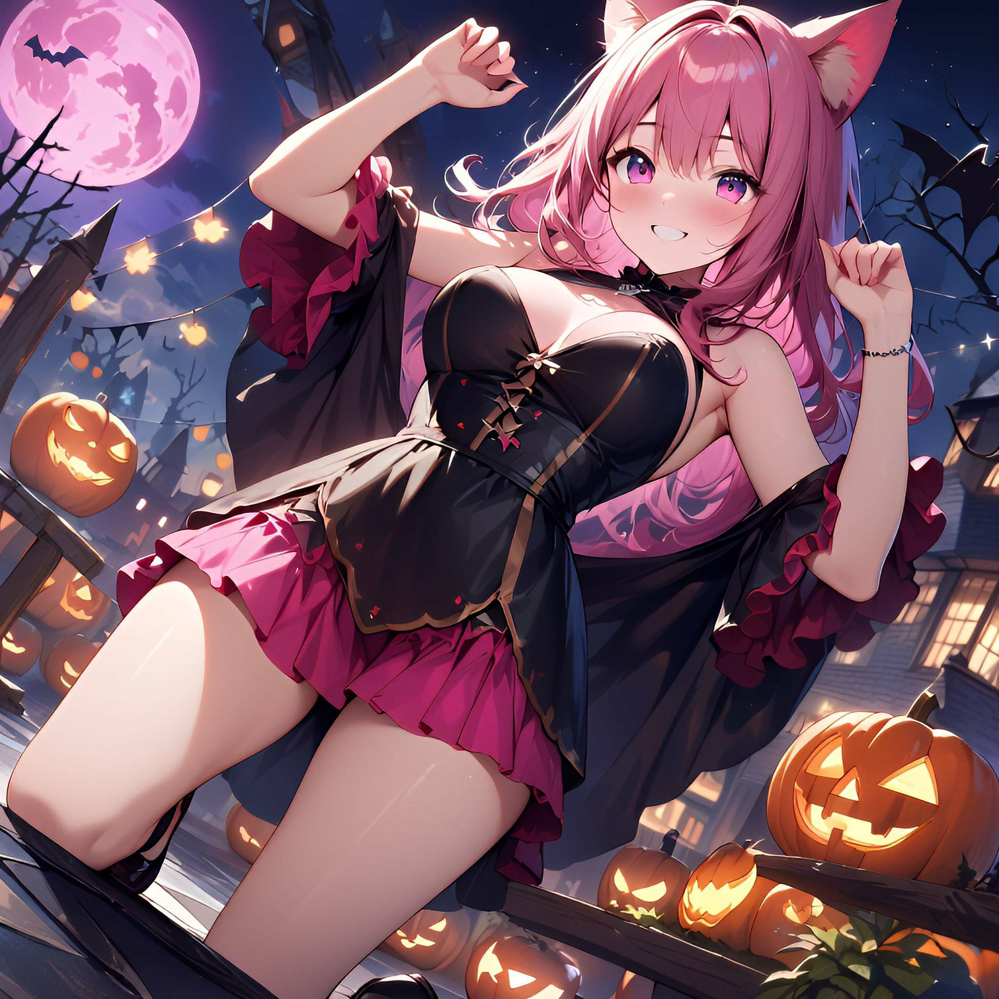 ハロウィンの魔法:猫耳娘たちの魅惑イラスト集4 サンプル5ページ目