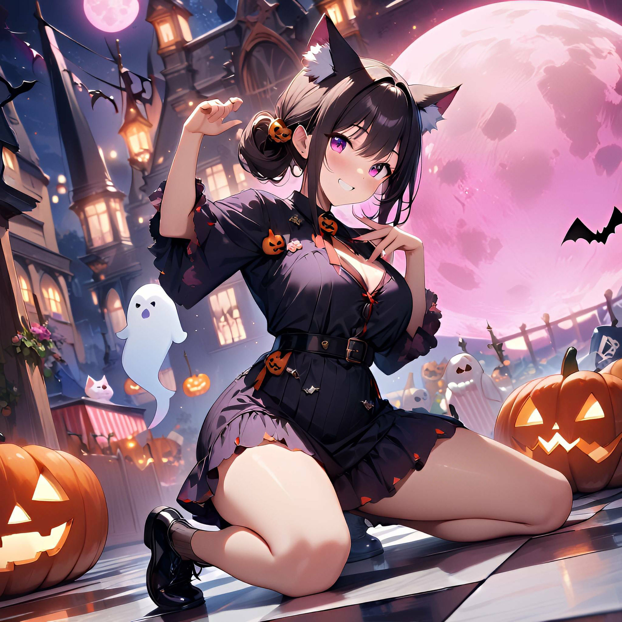 ハロウィンの魔法:猫耳娘たちの魅惑イラスト集4 サンプル6ページ目