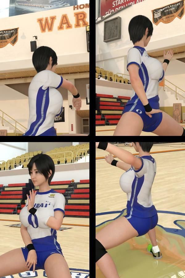 『理想の彼女を3DCGで作ります』から生まれたバーチャルアイドル「一ノ瀬廻里（いちのせめぐり）」の女子バレーユニフォーム風写真集:Volley_Fighter_05 サンプル1ページ目
