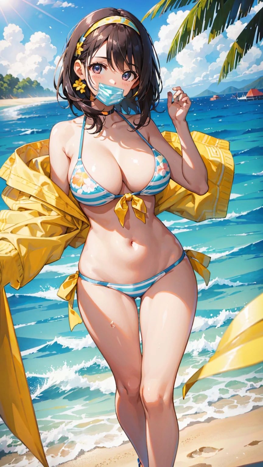 巨乳水着美女【妄想イラスト美女図鑑vol.136】 サンプル2ページ目