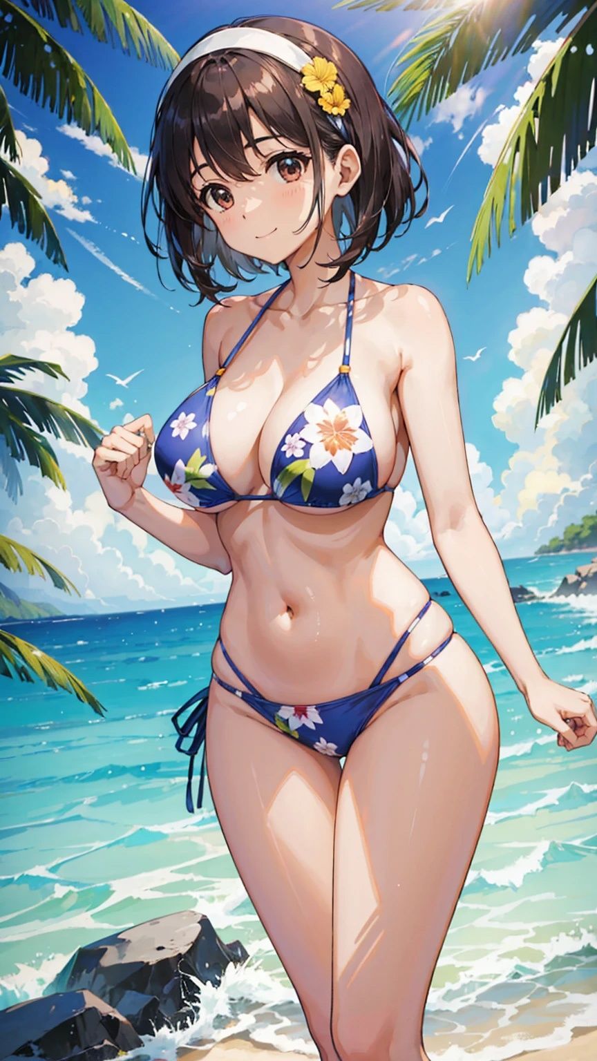巨乳水着美女【妄想イラスト美女図鑑vol.136】 サンプル3ページ目