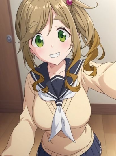 ゆるキャンの犬山あおいから送られてきた自撮り写真 サンプル1ページ目