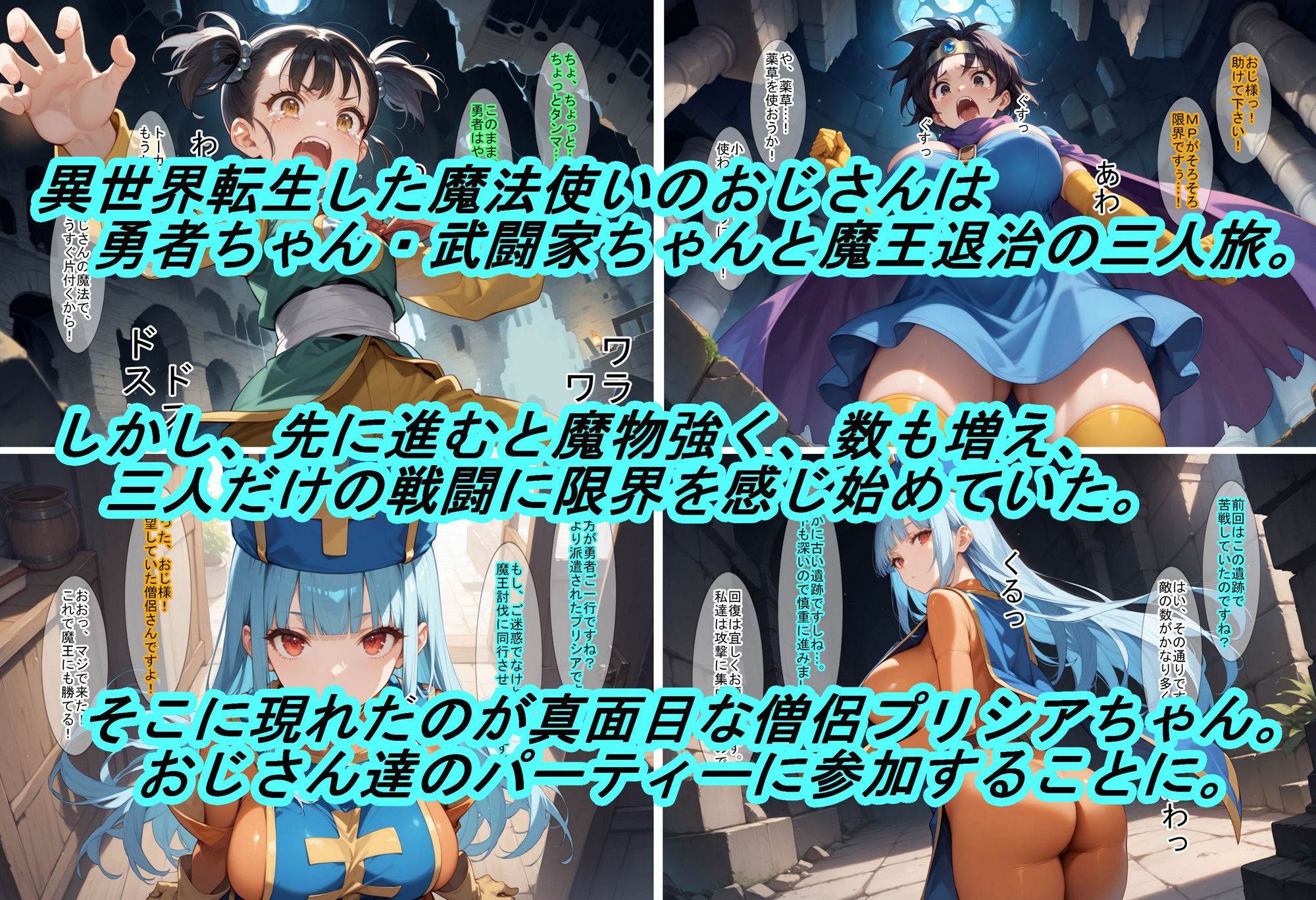 転生・魔法使いおじさん3 僧侶ちゃんをわからせる サンプル1ページ目