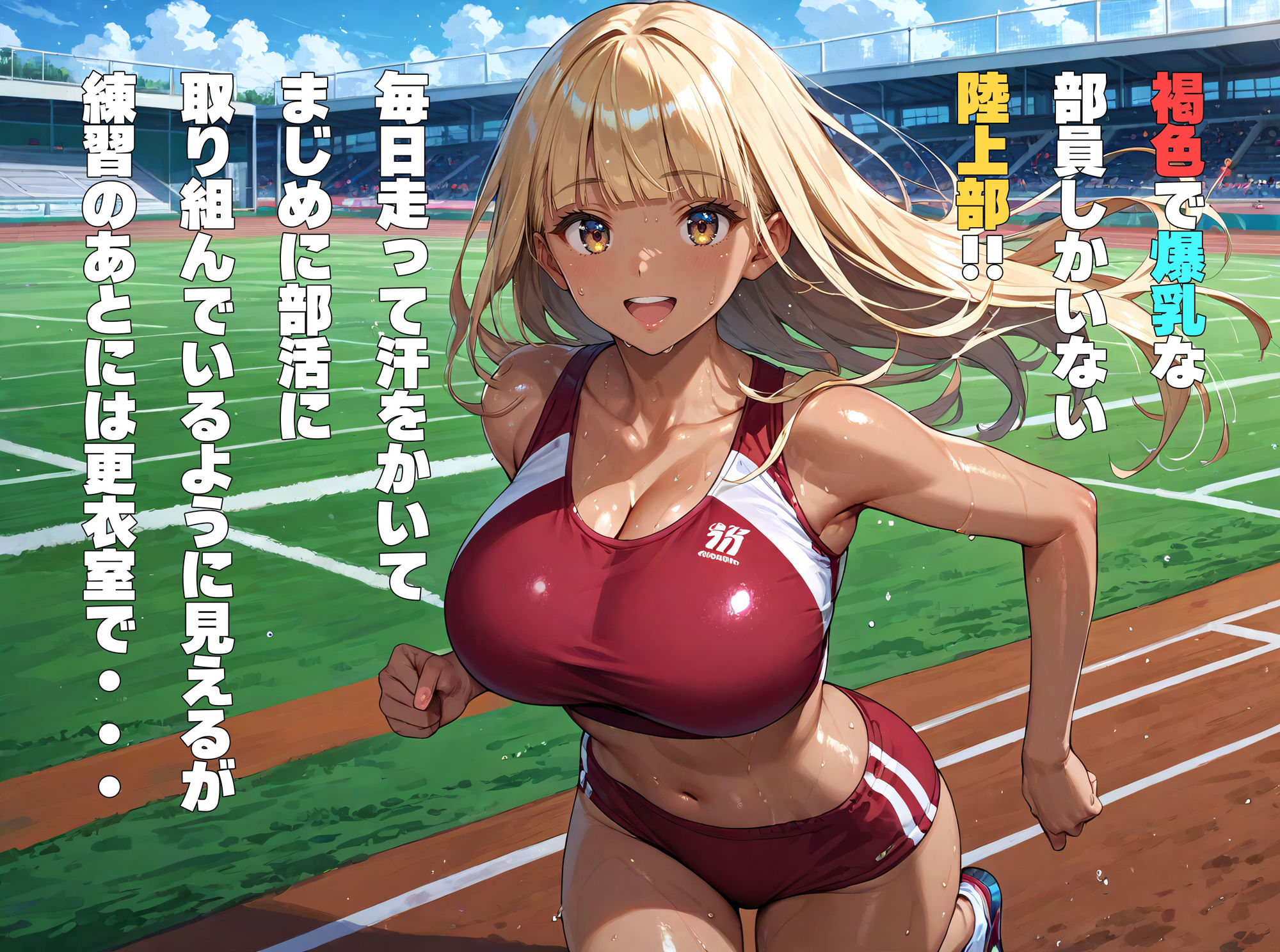 褐色陸上部！爆乳部員がコーチと更衣室でヤリまくり！ サンプル1ページ目