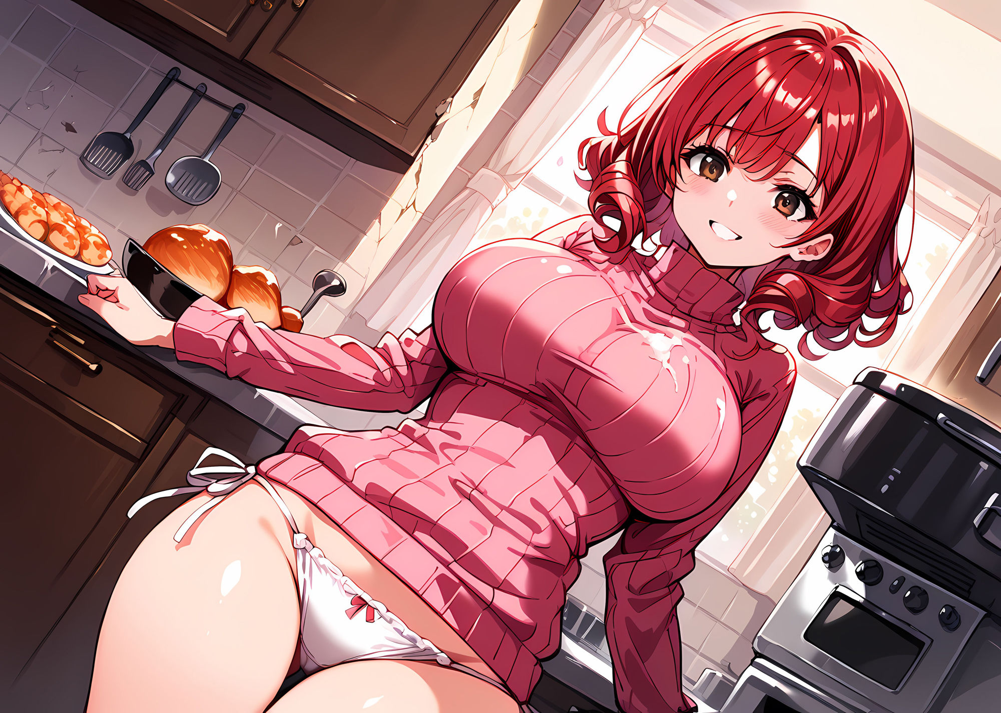 爆乳ニット人妻は今日も我慢できない！ サンプル1ページ目