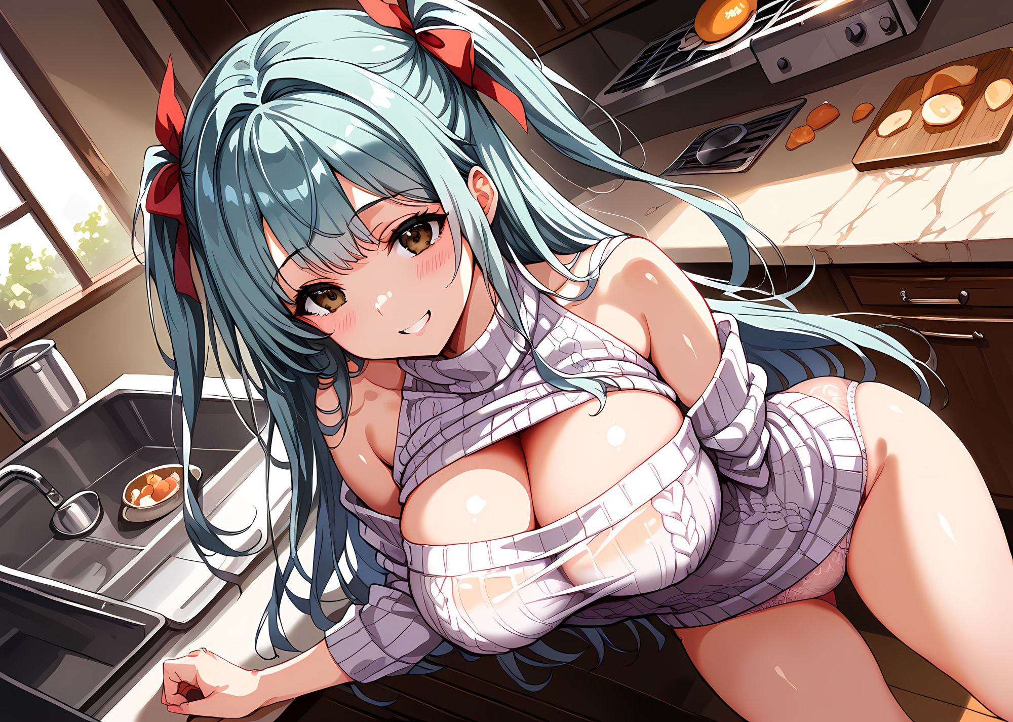 爆乳ニット人妻は今日も我慢できない！2 サンプル2ページ目