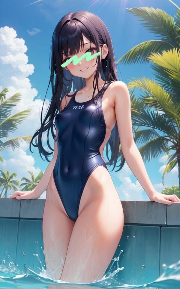 ぱっつんぱっつんのスク水 誘惑する 濡れ髪 美女 サンプル3ページ目