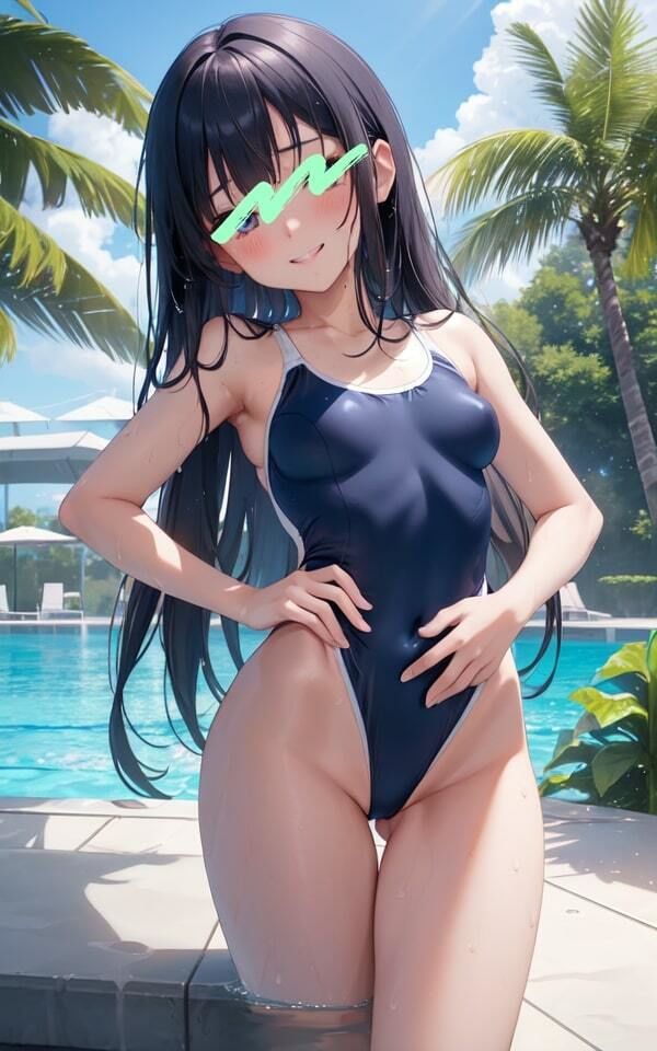 ぱっつんぱっつんのスク水 誘惑する 濡れ髪 美女 サンプル7ページ目