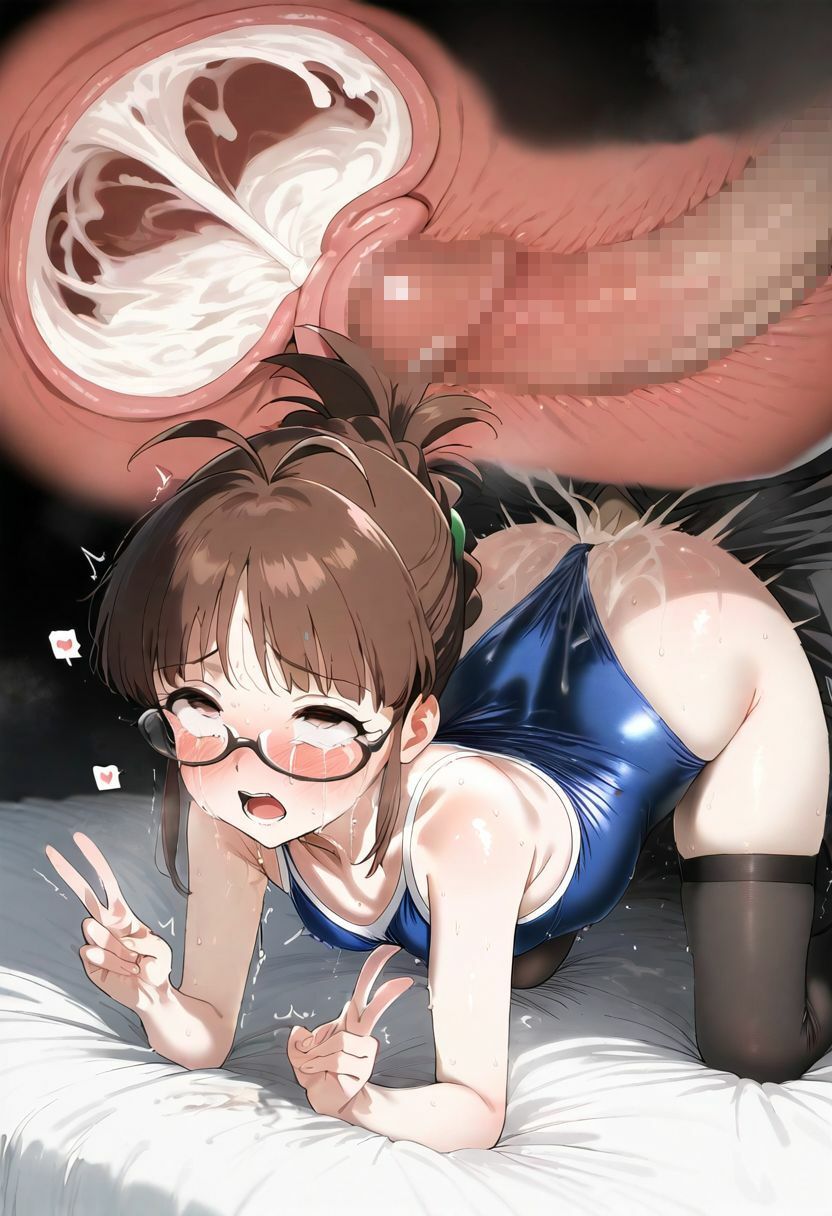 【200枚】秋月●子ちゃんとイチャラブえっちイラスト集【スク水】 サンプル7ページ目