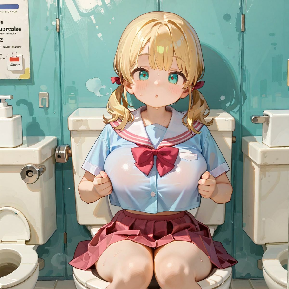 地元で有名なヤリマン巨乳ギャルをトイレに連れ込んでレ●プしようとしたら、逆NTRされる05 サンプル9ページ目