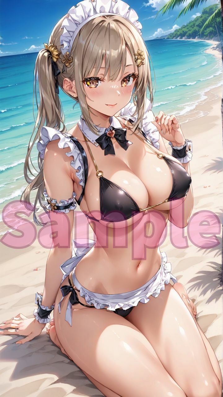 夏だ！海だ！堕天使水着エロメイド達とビーチで乱交バカンス！パート5 サンプル4ページ目