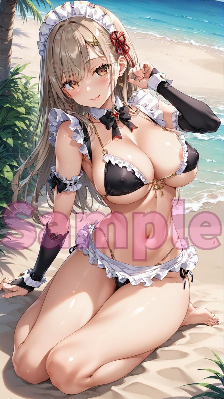 夏だ！海だ！堕天使水着エロメイド達とビーチで乱交バカンス！パート5 サンプル5ページ目