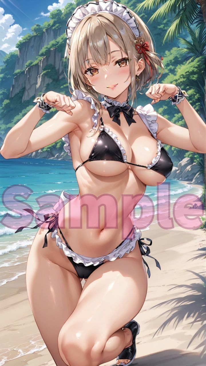 夏だ！海だ！堕天使水着エロメイド達とビーチで乱交バカンス！パート5 サンプル6ページ目