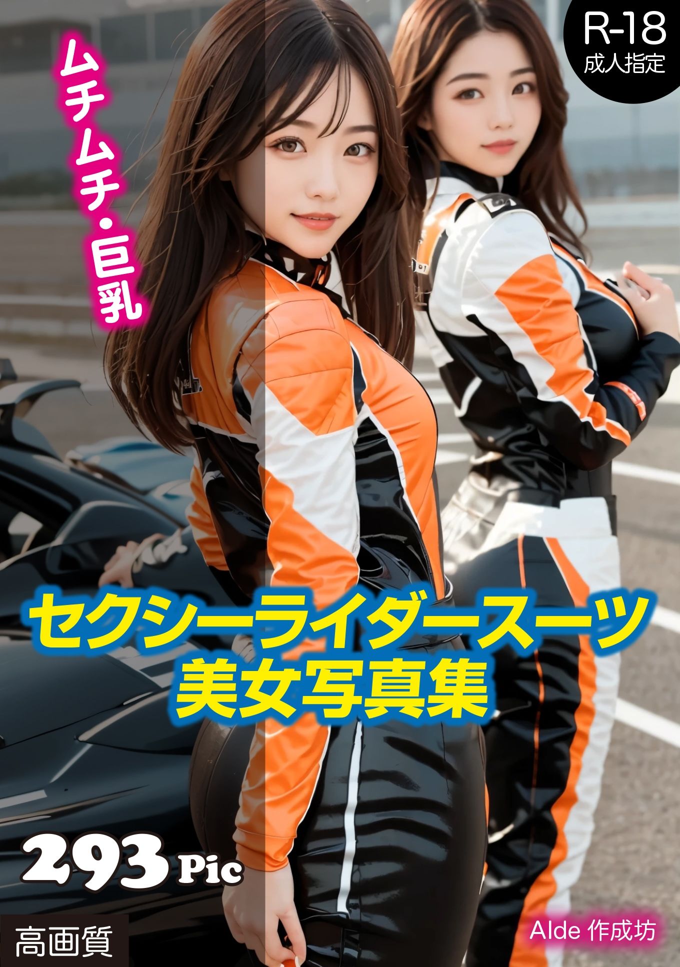 【AI写真集】セクシーライダースーツ美女写真集 サンプル1ページ目