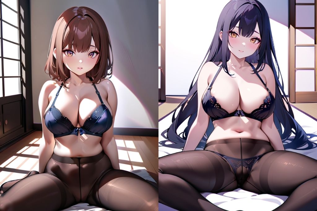 色気ムンムン女子が黒パンストで大胆M字開脚vol.2 サンプル2ページ目