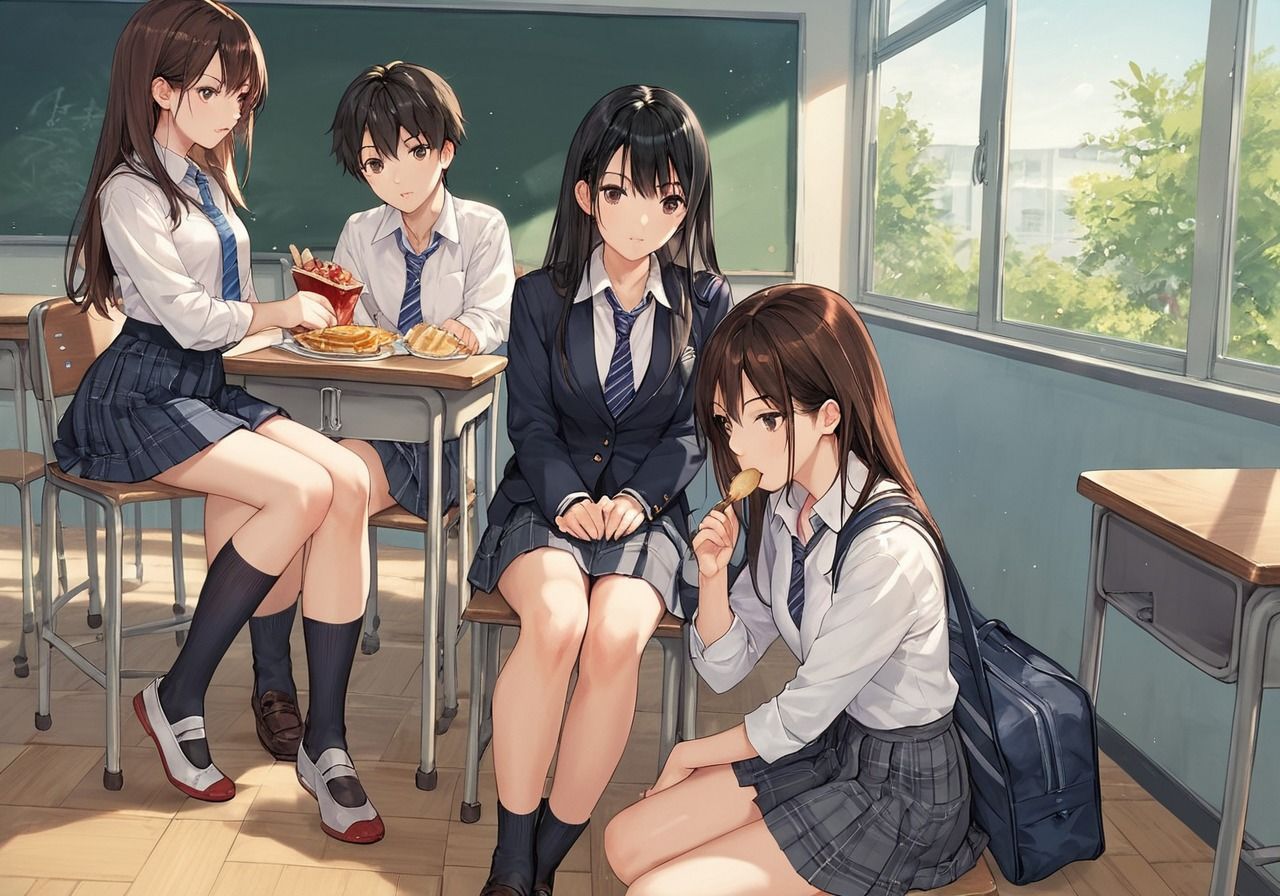 女子校生と生ハメ乱交 サンプル1ページ目