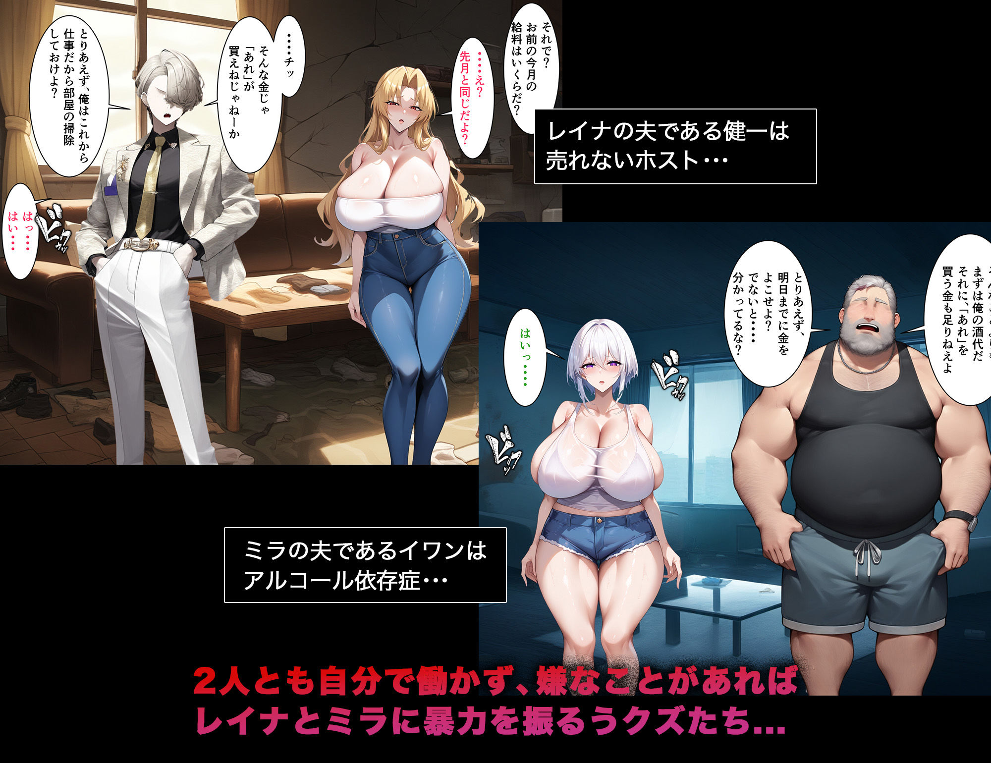 マッチングアプリで出会った人妻たちをクズ夫から奪い幸せにするお話2 サンプル2ページ目