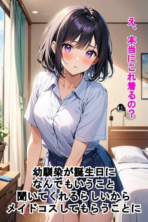 幼馴染の女の子にメイドコスさせてエッチ サンプル1ページ目