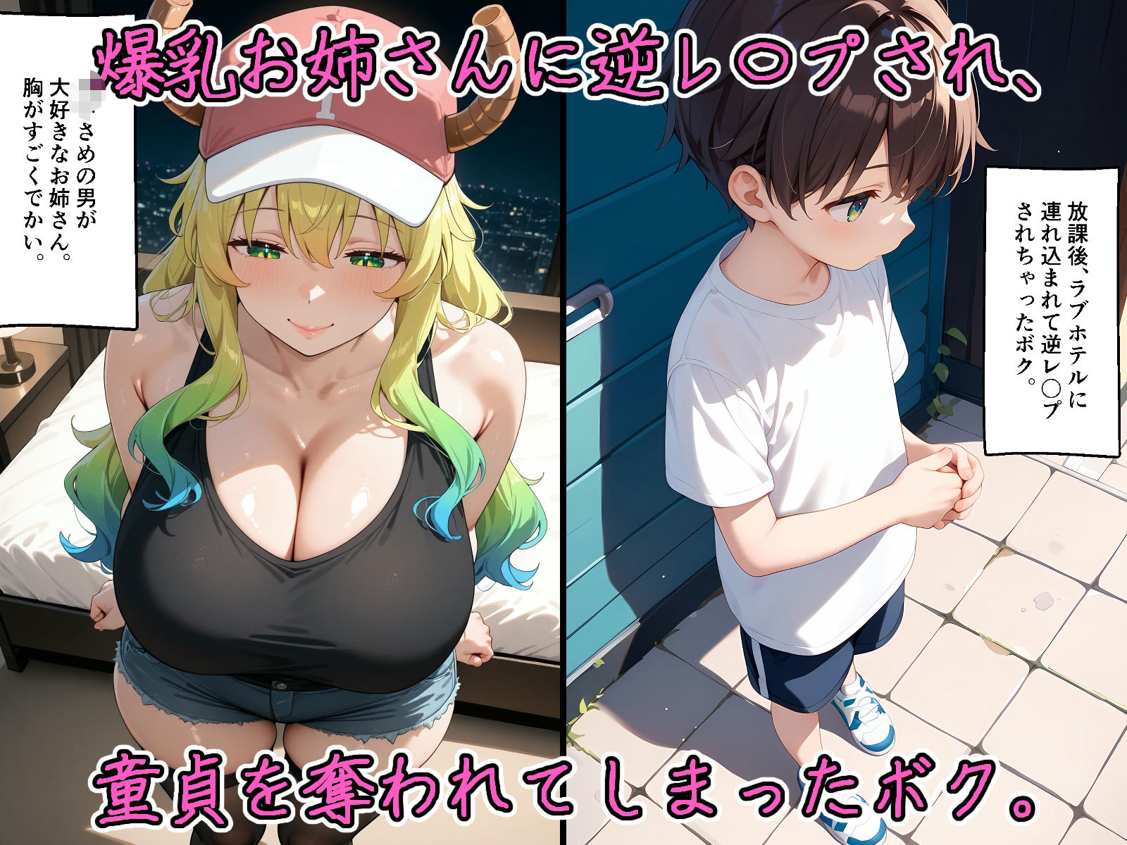 爆乳お姉さんに逆レ〇プされ、童貞を奪われてしまったボク。 サンプル1ページ目