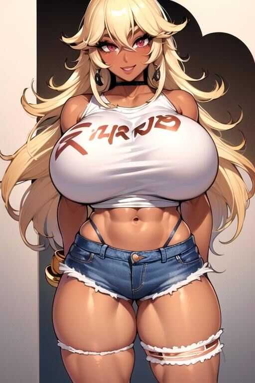 AIグラビアCG集 爆乳ギャル短パン サンプル1ページ目