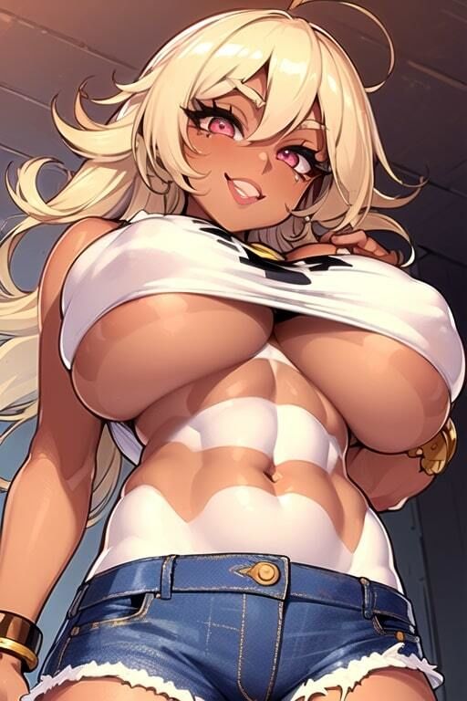 AIグラビアCG集 爆乳ギャル短パン サンプル4ページ目