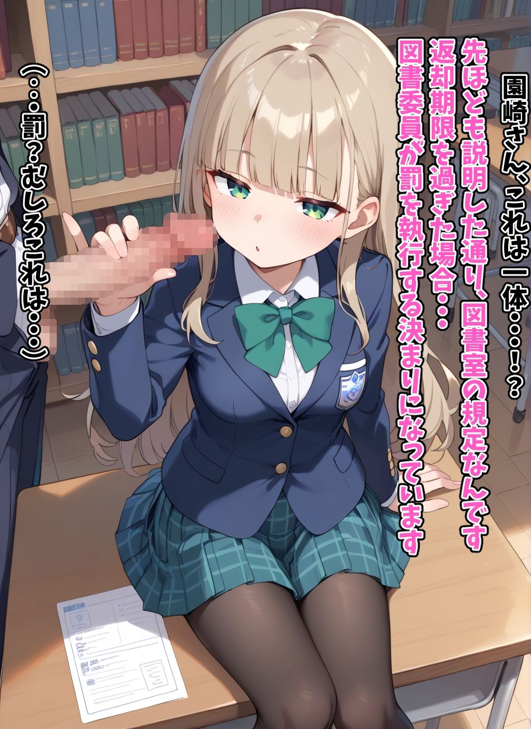 本を返し忘れて図書委員に罰則射精させられる サンプル2ページ目